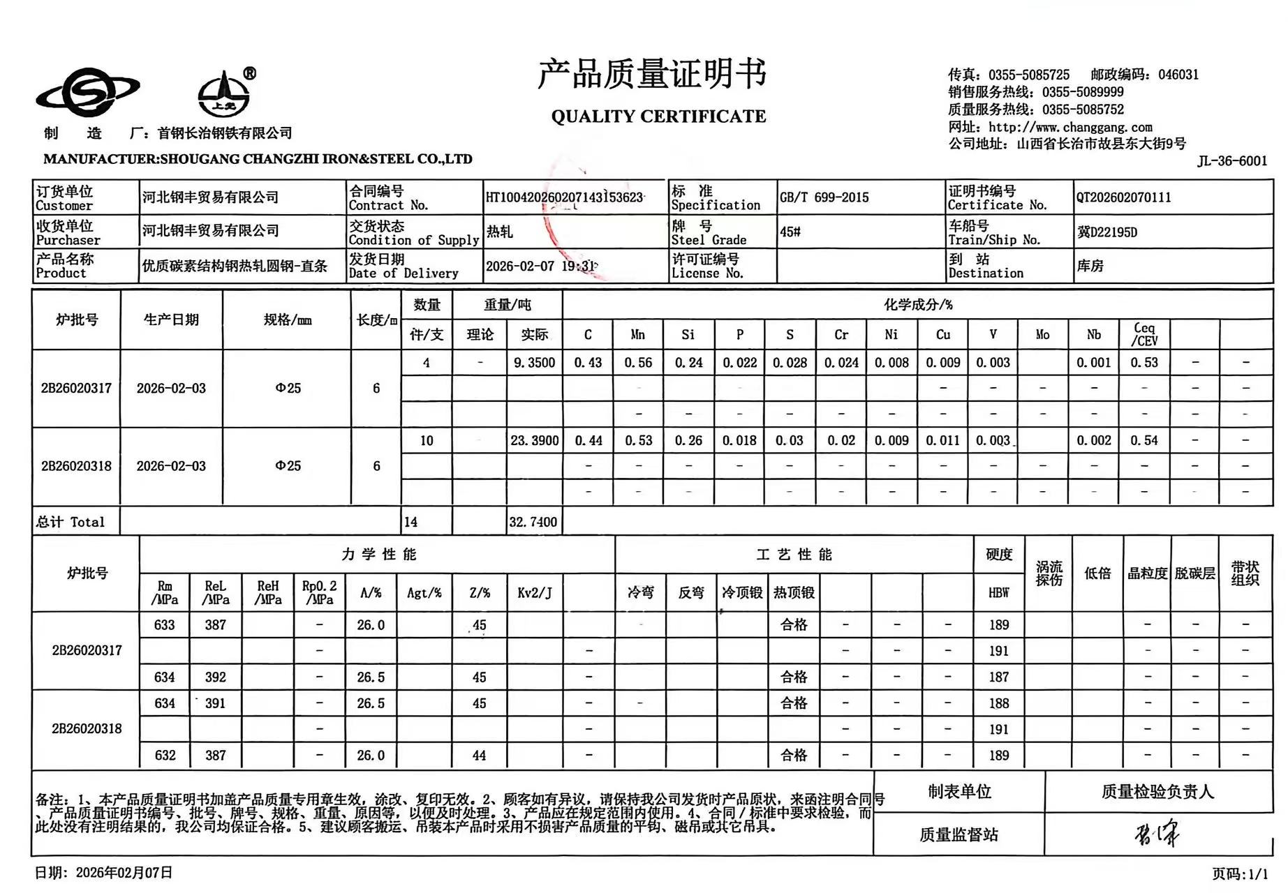 Mill Test Certificate - Page 4